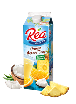 Réa complète sa gamme familiale 2L par une nouvelle combinaison de fruits :  Réa Orange-Ananas-Coco, un mélange exotique [...]